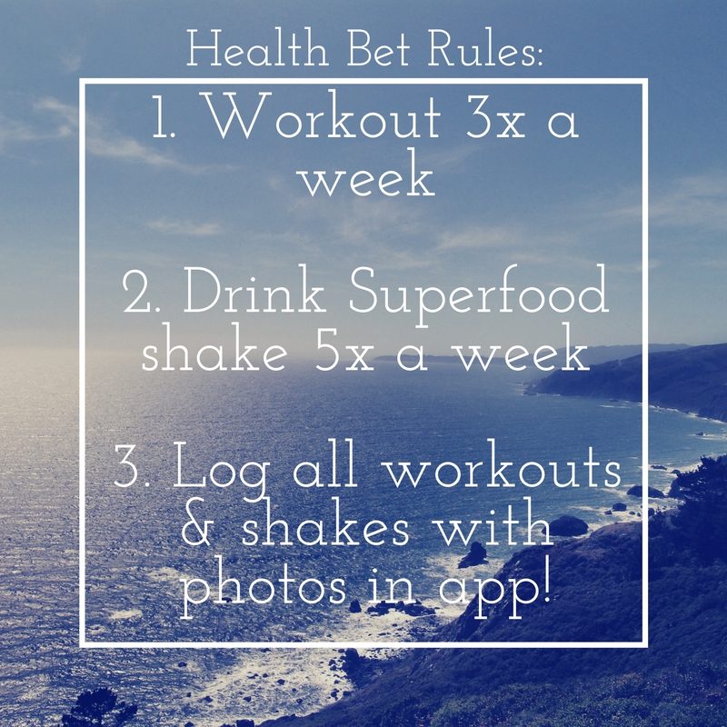 1. Workout 3x a week 2. Drink Superfood shake 5x a week3. Log all workouts4.-3