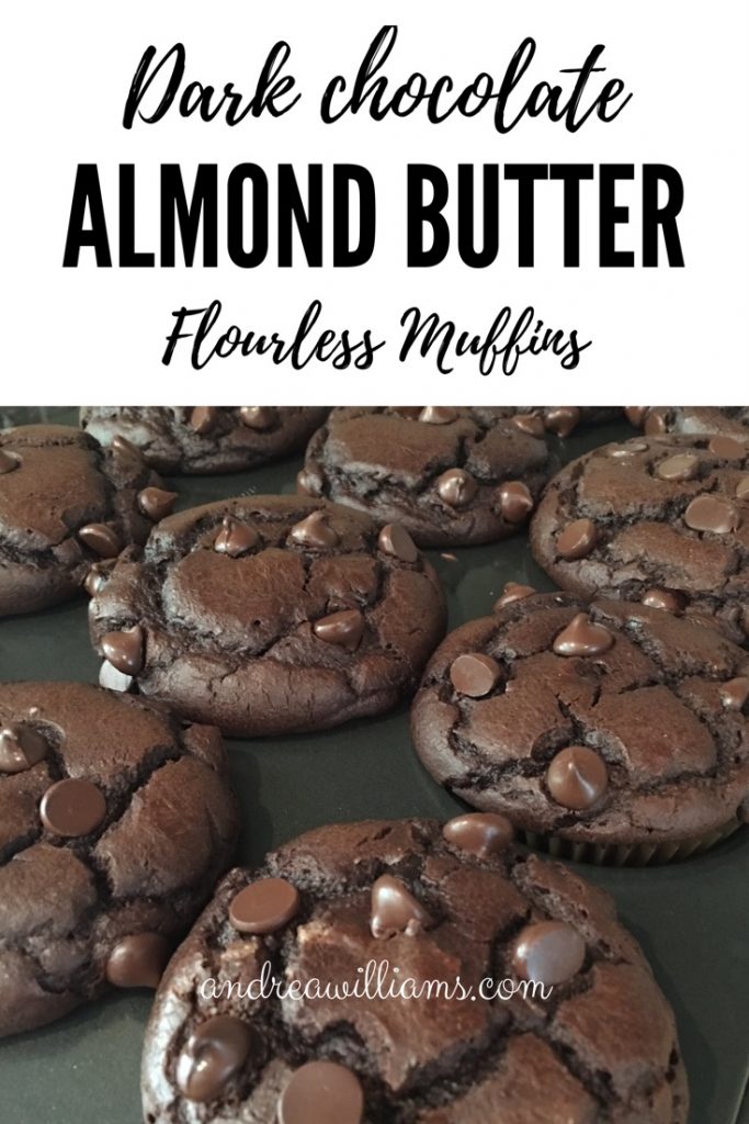 Flourless Double Dark Chocolate Almond Butter Muffins