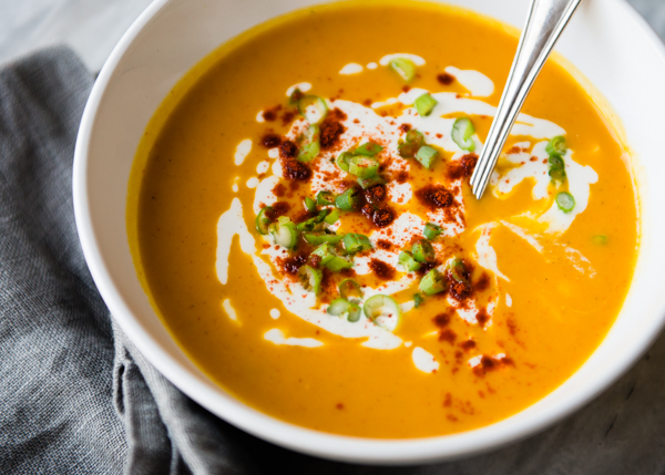 Roasted Red Pepper Sweet Potato Soup With Cashew Sour Cream Andrea Williams 