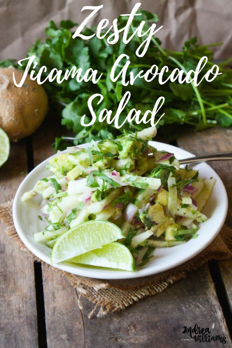 Jicama Avocado Salad with Cilantro Lime Dressing Andrea Williams